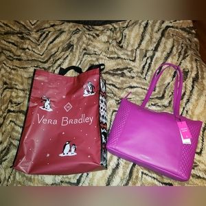 Vera Bradley Quilted Genuine Leather Tote